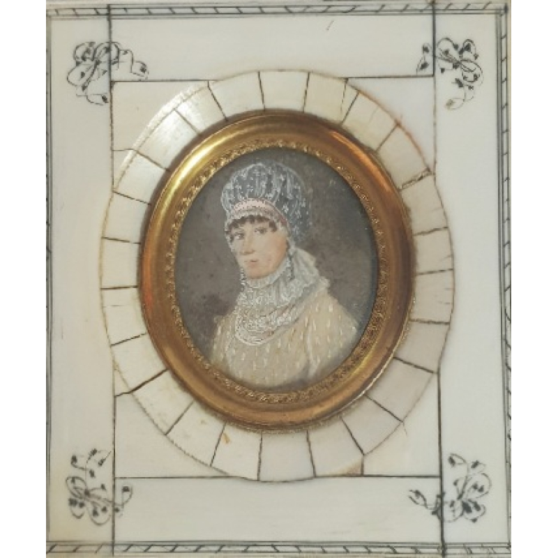 Portret dame in ivoren lijstje (voor 1947)